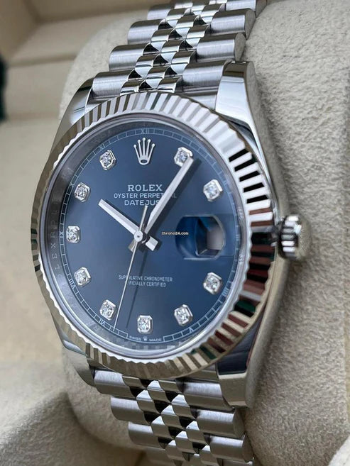 Rolex Datejust Blan, Bleu 41mm