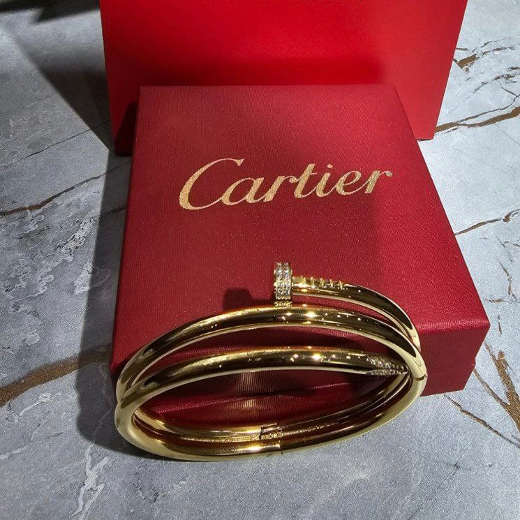 Bracelet Cartier Acier Clou Strass Double tour Gold