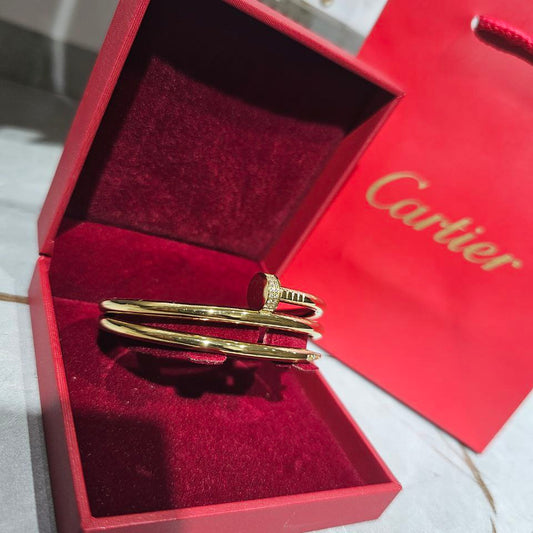 Bracelet Cartier Acier Clou Strass Double tour Gold