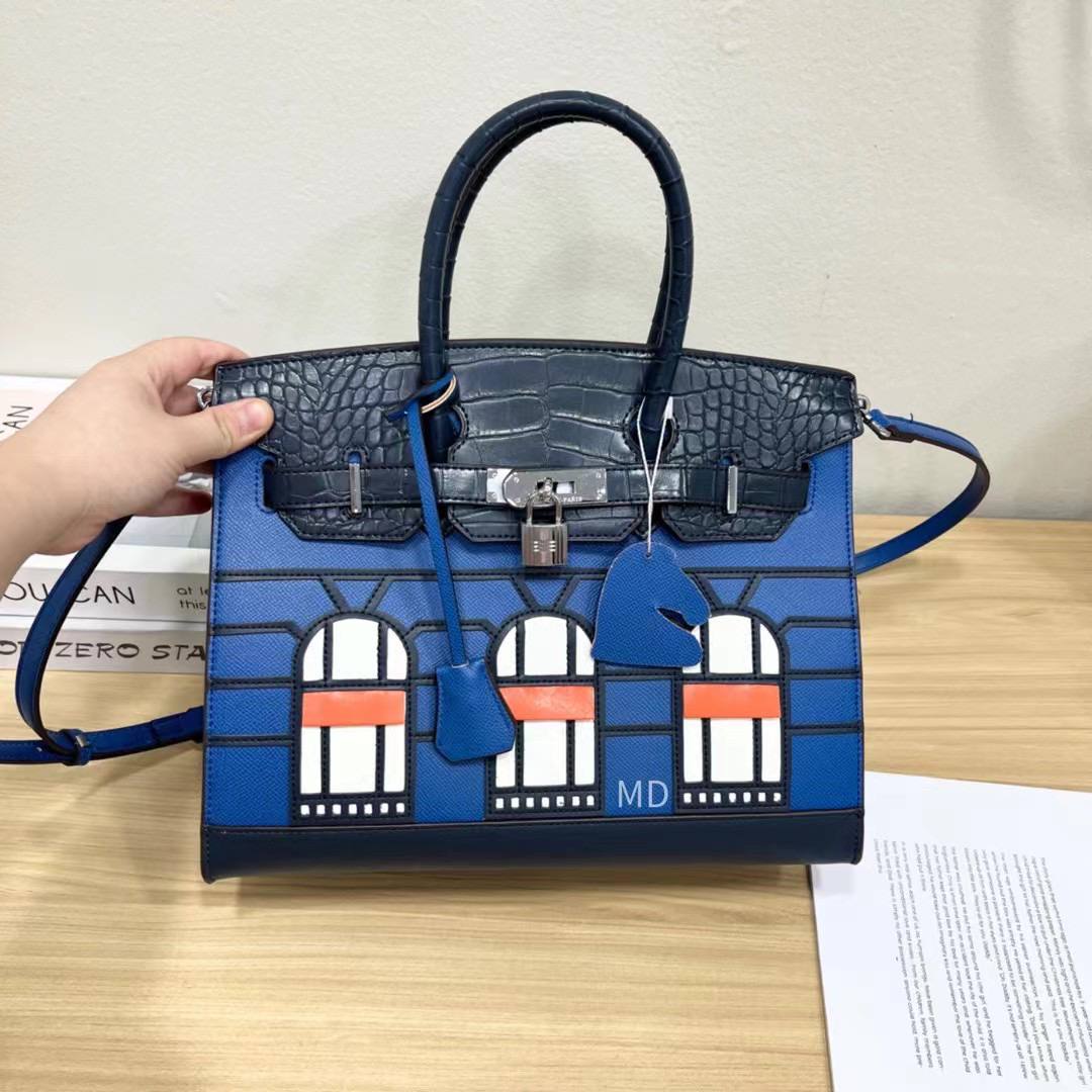 HERMES Limited Edition Berkin Faubourg Sellier Bleu 30cm
