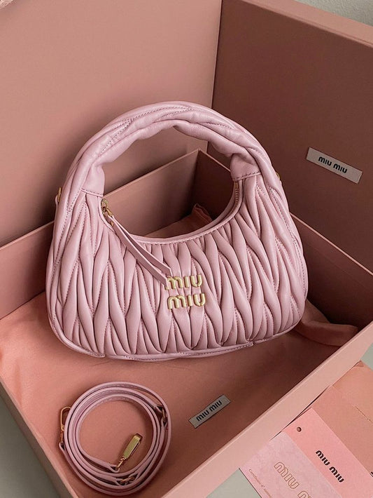 miu miu Sac à main en cuir Arcadie Rose