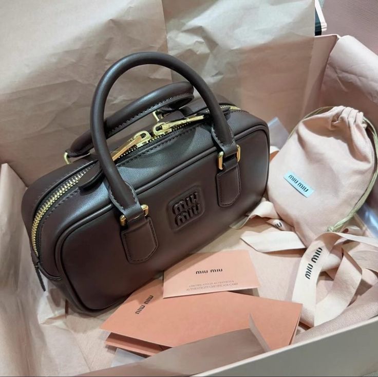 miu miu Sac Arcadie en cuir Bordeaux