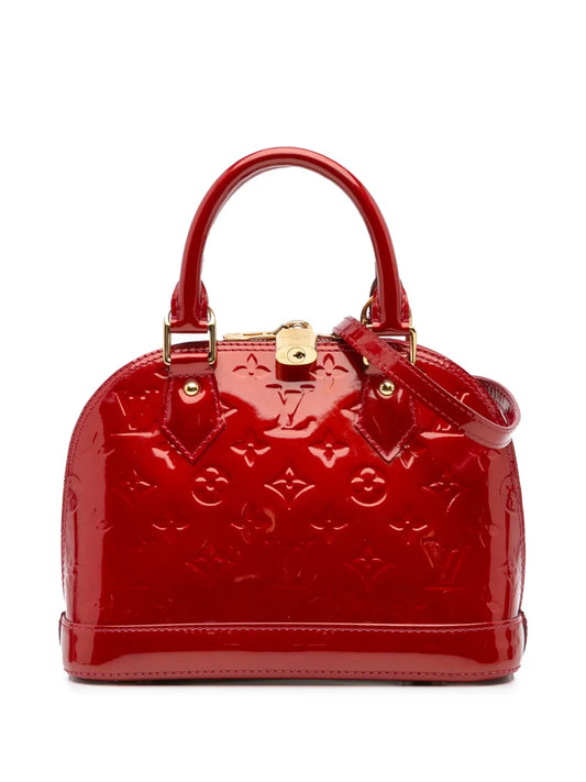 Louis Vuitton à main monogrammé Alma BB à fini verni Red
