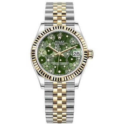 Rolex Datejust Demi GREEN Floral Motif 31mm