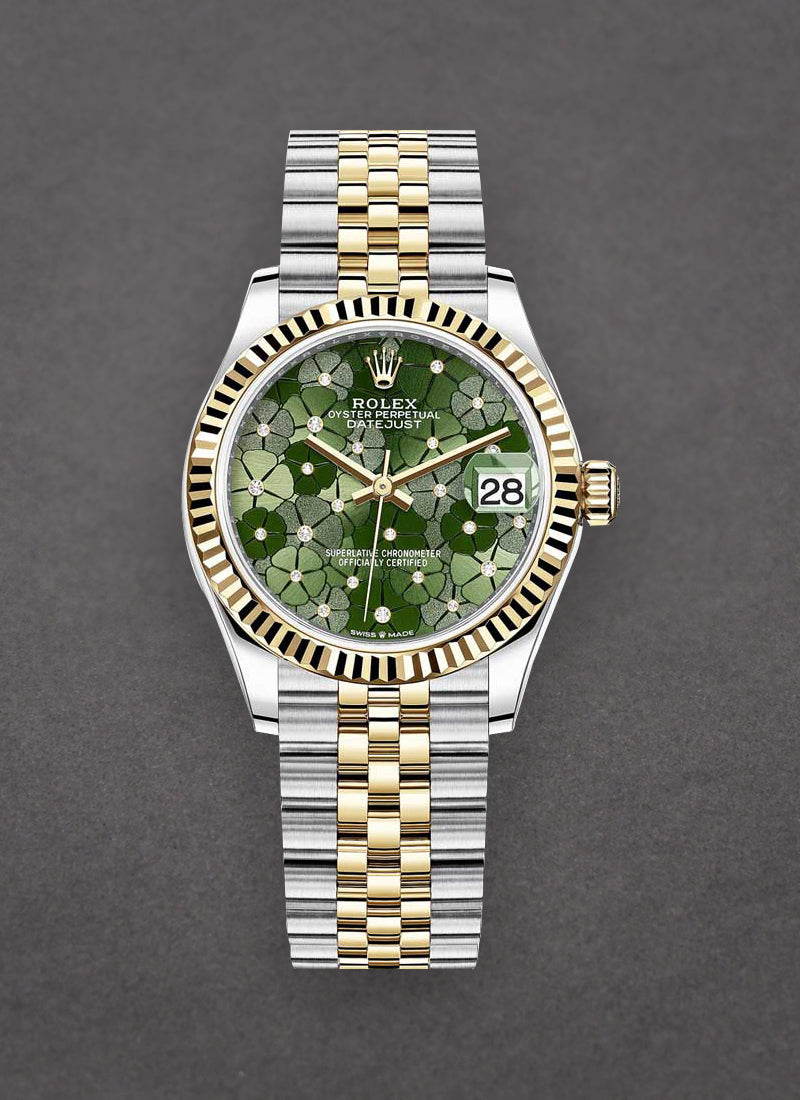 Rolex Datejust Demi GREEN Floral Motif 31mm