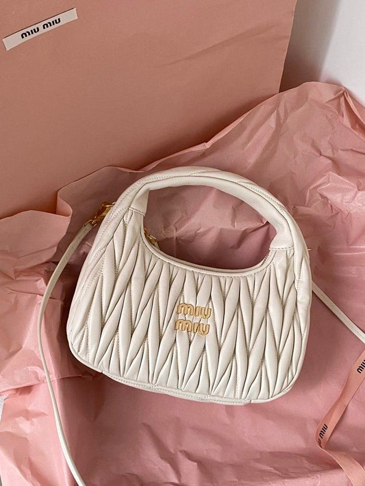 miu miu Sac à main en cuir Arcadie Blanc
