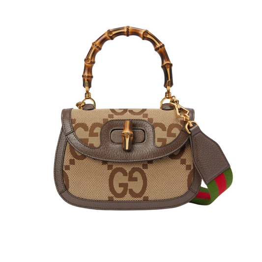 Gucci Sac à main en cuir Convertible Bamboo Top Handle