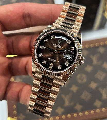Rolex DAY DATE OR ROSE/BRUN