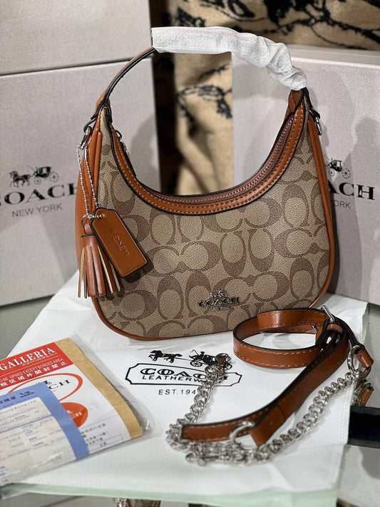 Sac hobo Teri en toile exclusive Marron