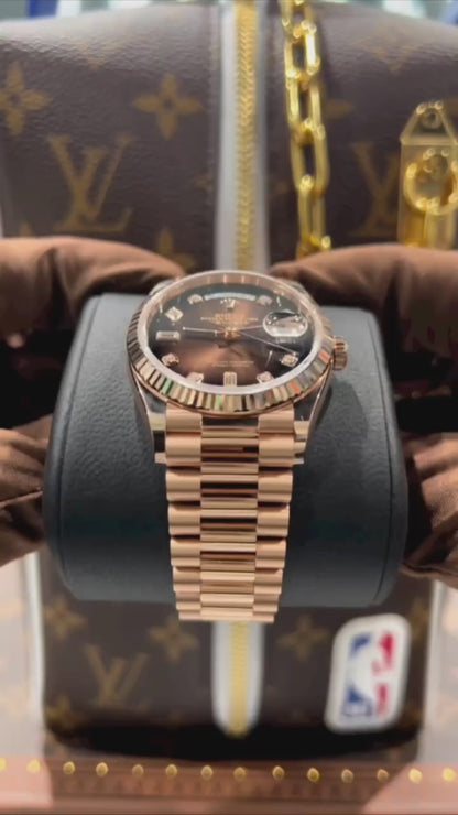 Rolex DAY DATE OR ROSE/BRUN